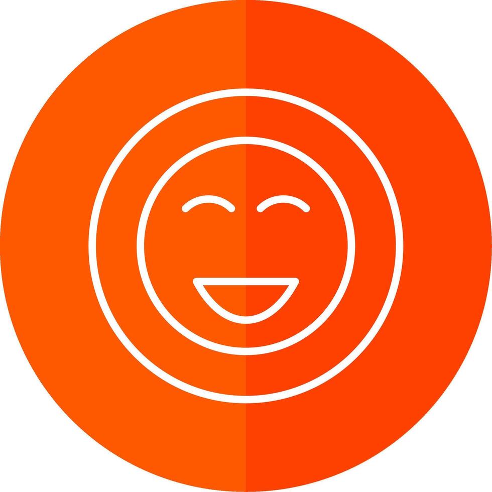 Happy Line Red Circle Icon vector