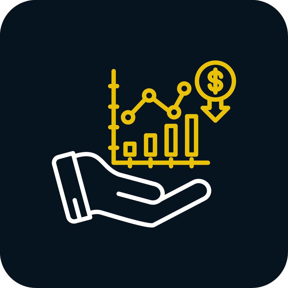 Revenue Line Red Circle Icon vector