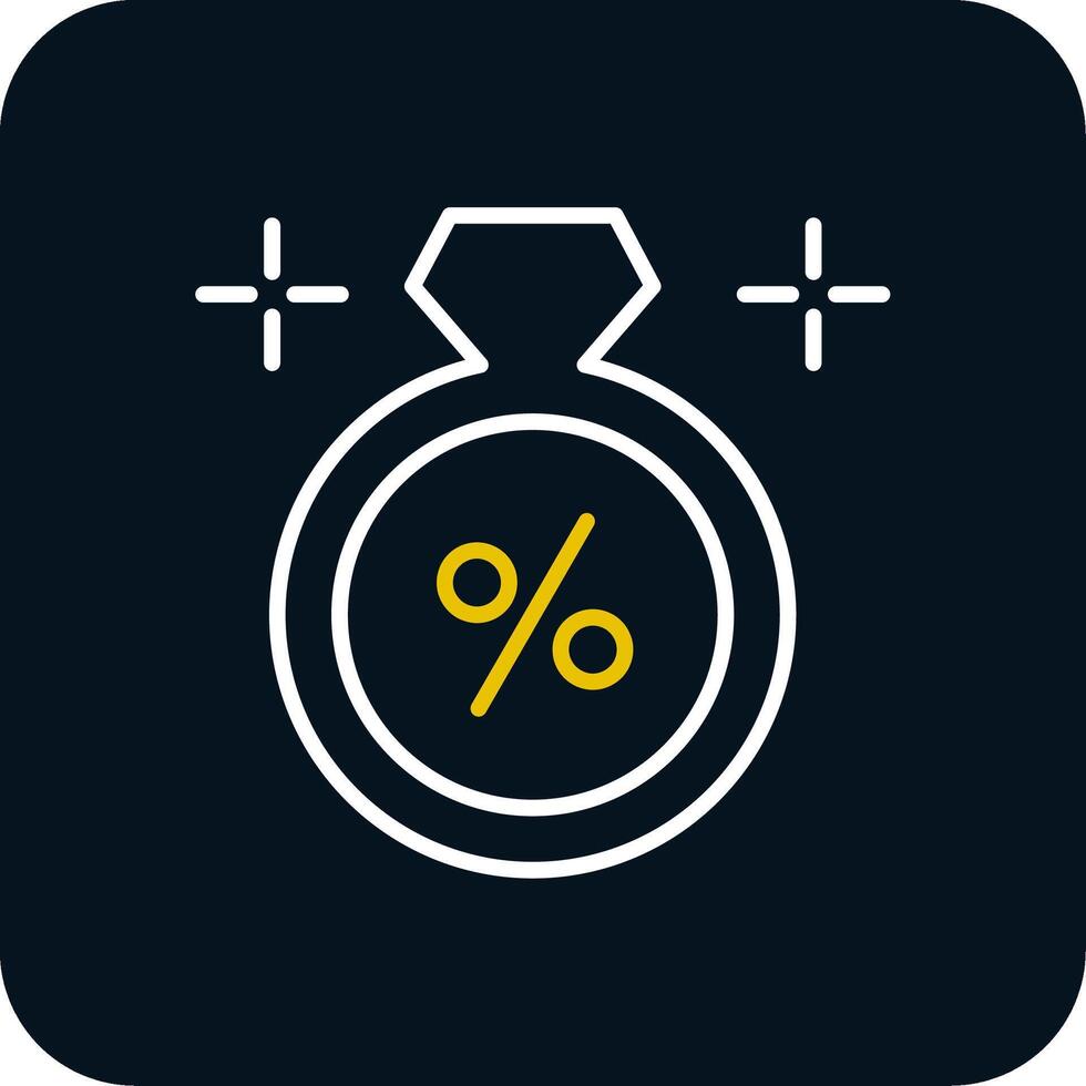 Discount Line Red Circle Icon vector