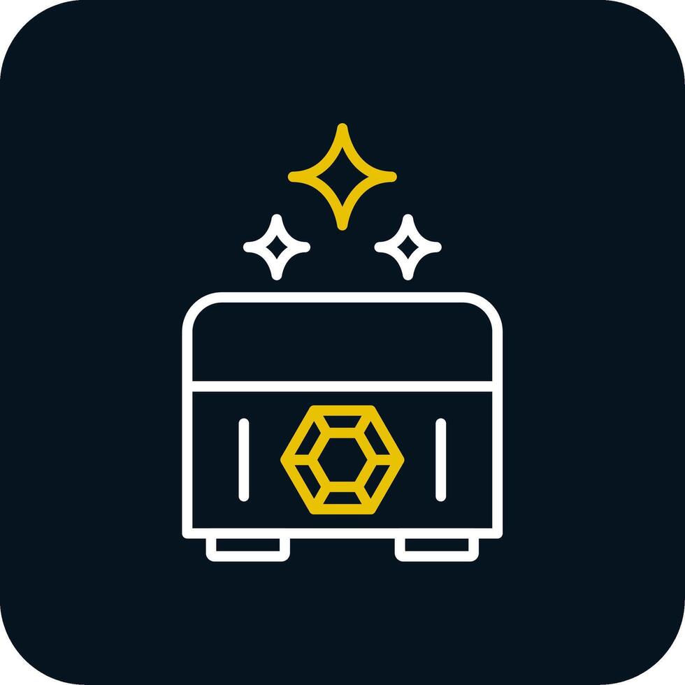 Treasure Chest Line Red Circle Icon vector