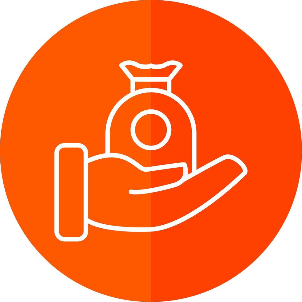 Zakat Line Red Circle Icon vector