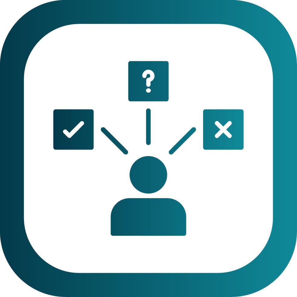 Decide Glyph Gradient Corner Icon vector