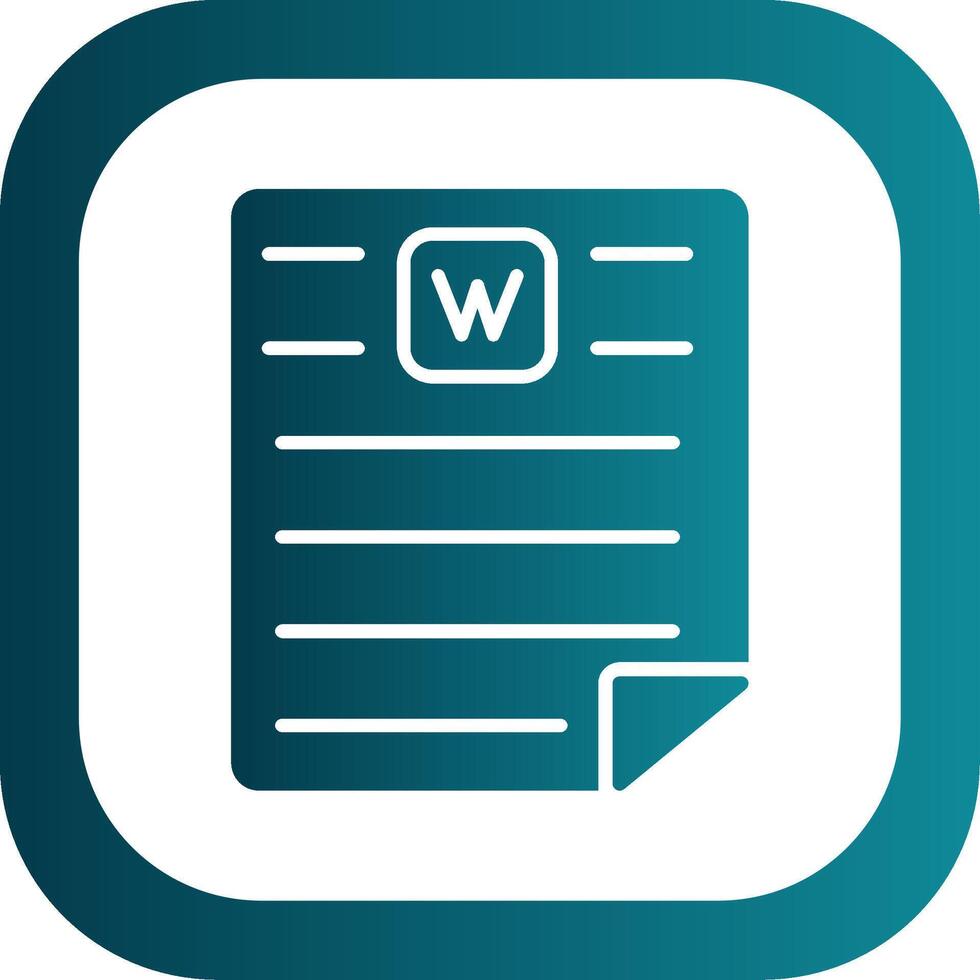 Word Glyph Gradient Corner Icon vector