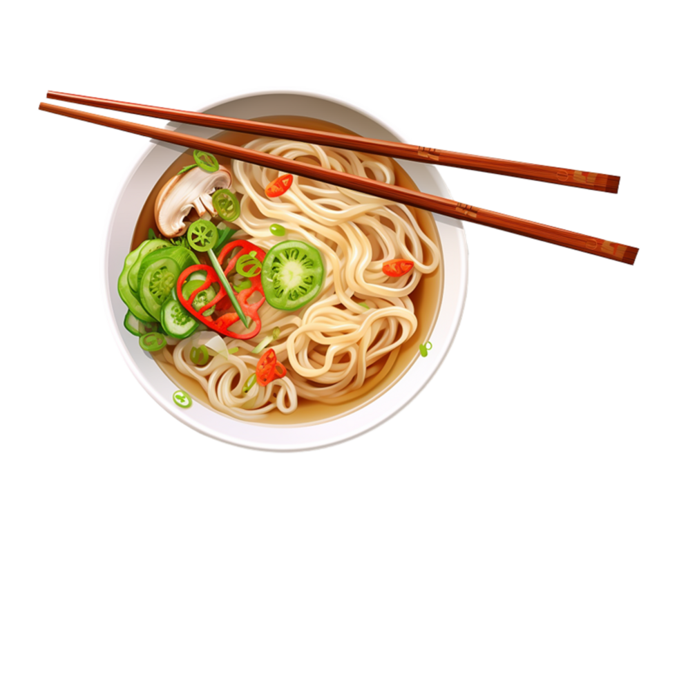 Noodles in broth transparent background png