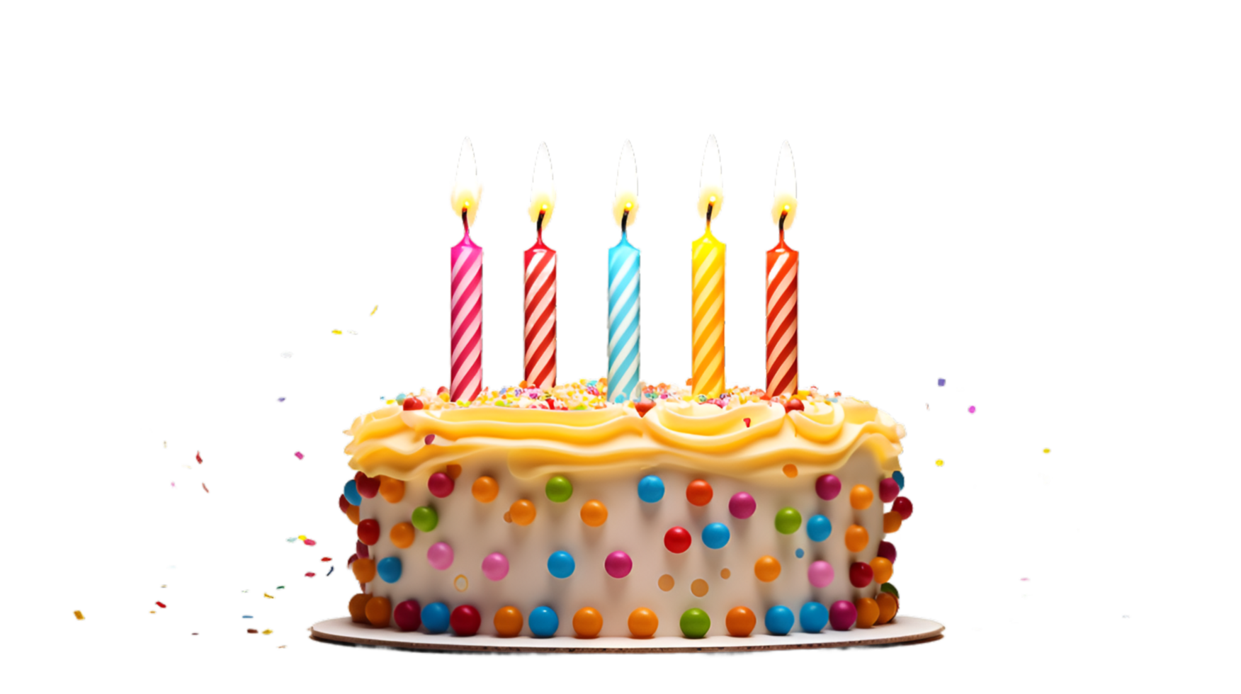 gerado ai aniversário bolo em ficar de pé decorado com uma vela png