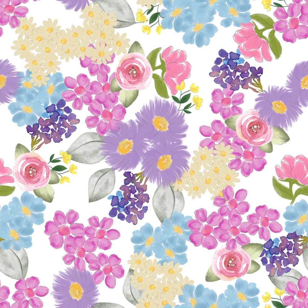 Seamless pattern little flower tiny blossom isolated element png