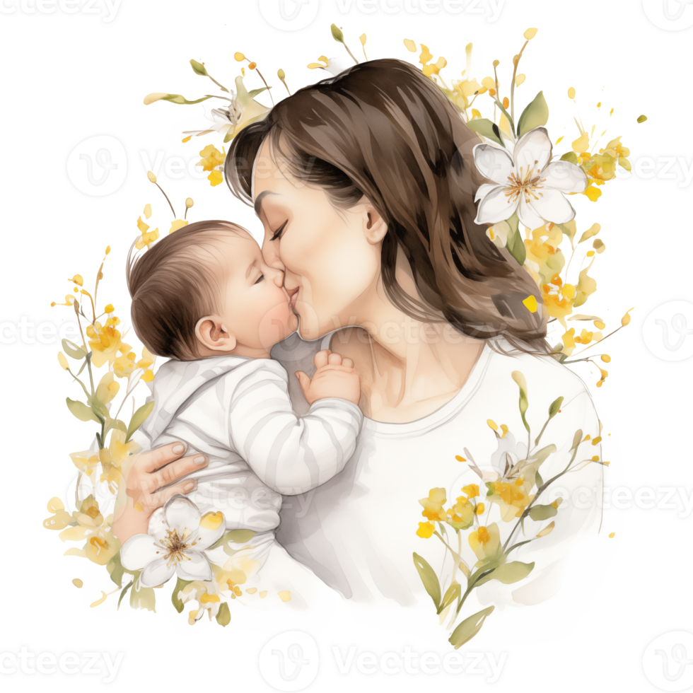 Lovely Mom kiss Baby png