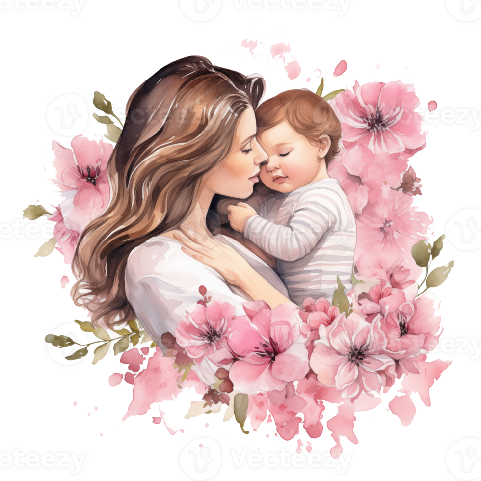 Lovely Mom kiss Baby png