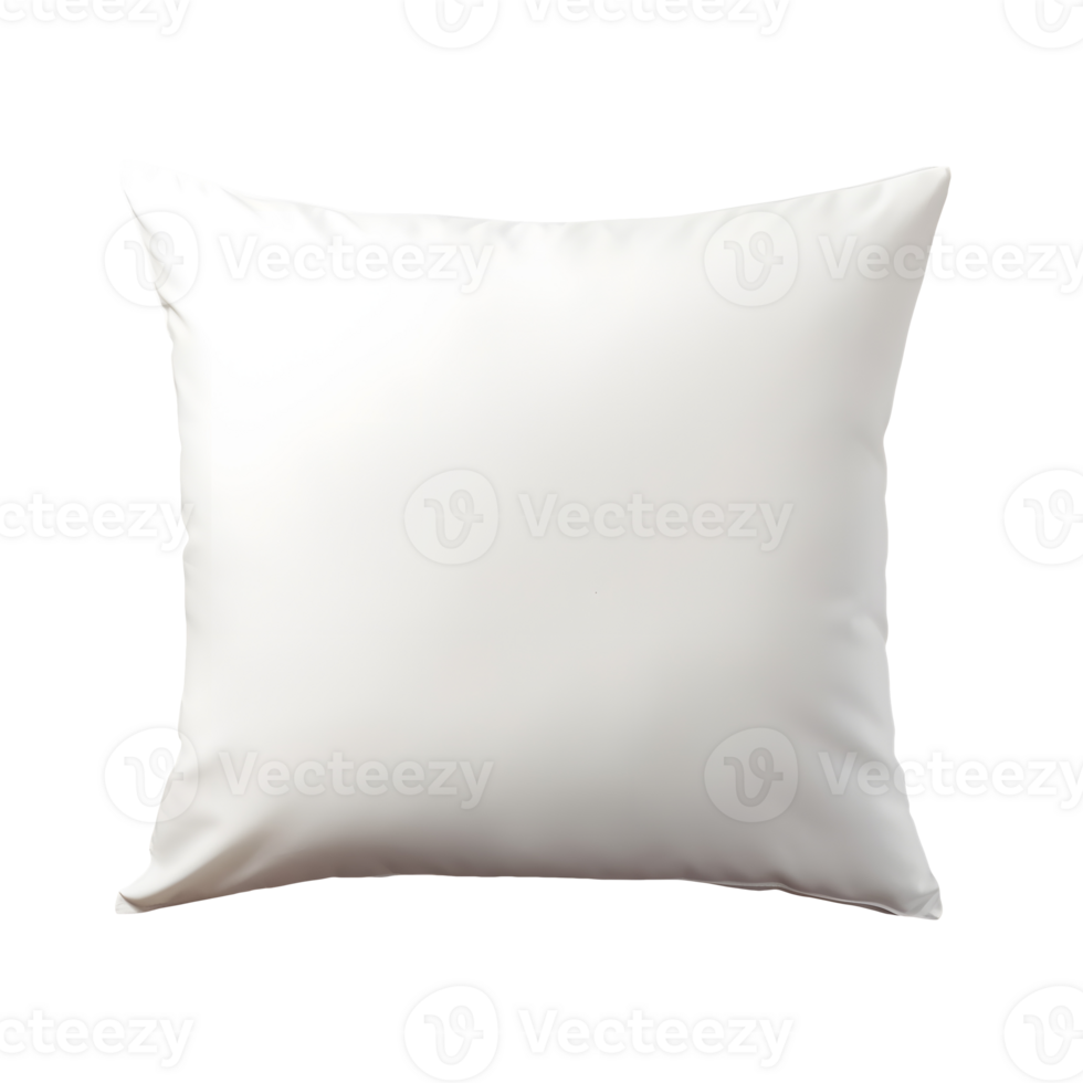 Top view photo of clean white pillow without background. Template for mockup png
