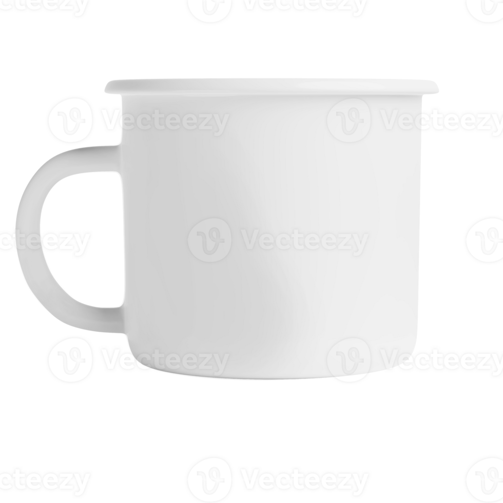 Clean and blank white mug without background. Template for mockup png