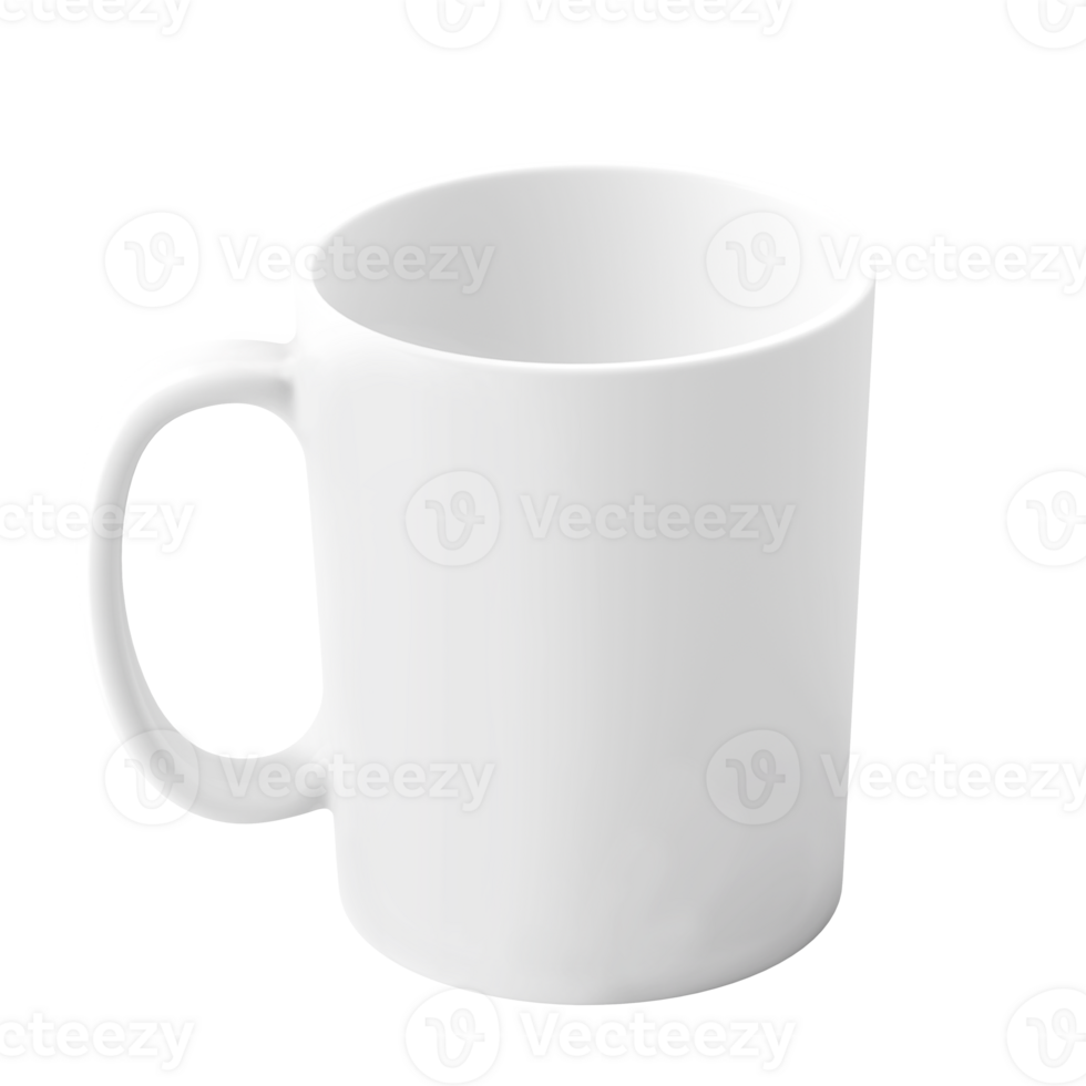 Clean and blank white mug without background. Template for mockup png