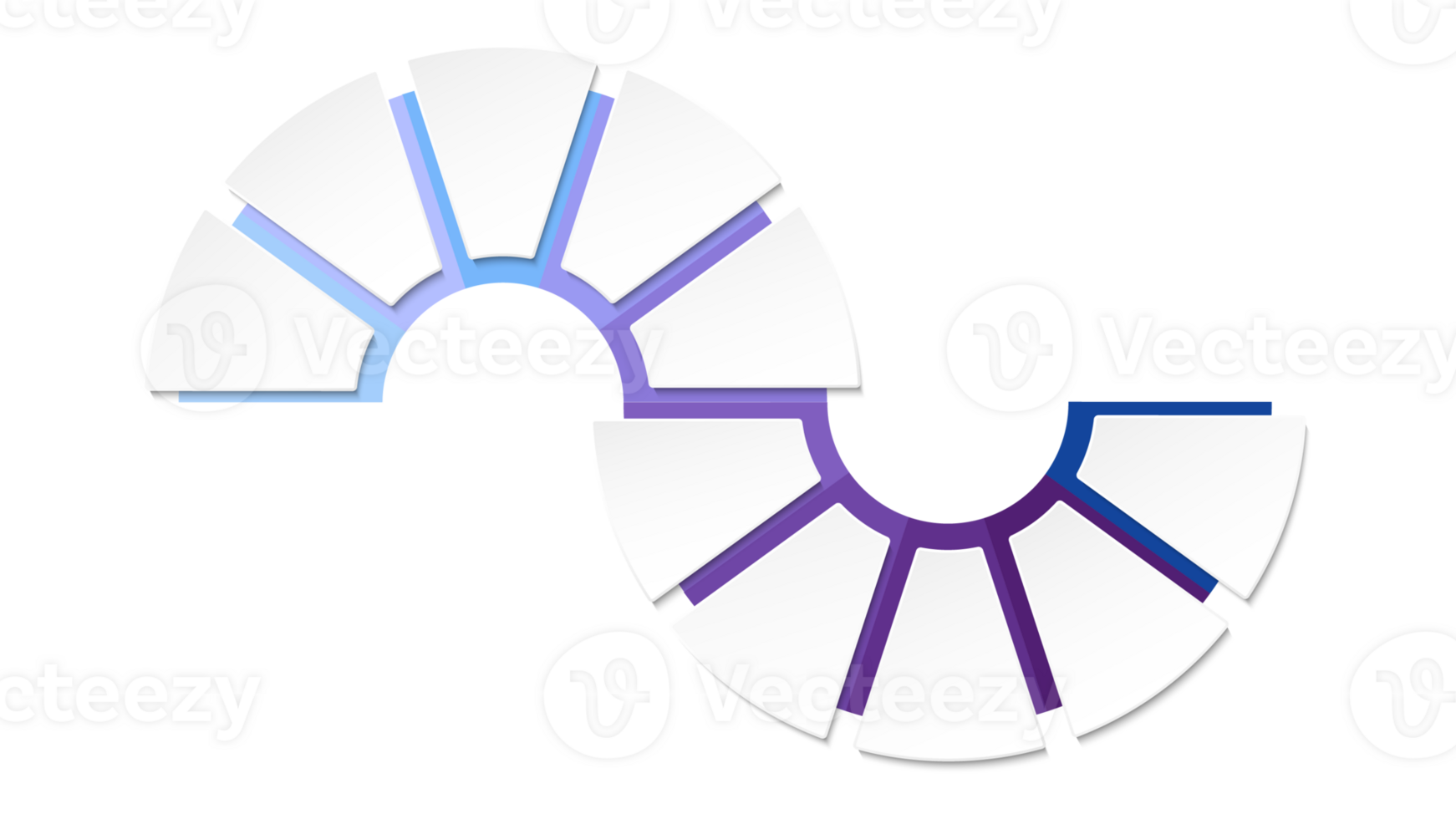 Blau Ton Kreis Infografik mit 10 Schritte, Prozess oder Optionen. Präsentation rutschen Vorlage. png