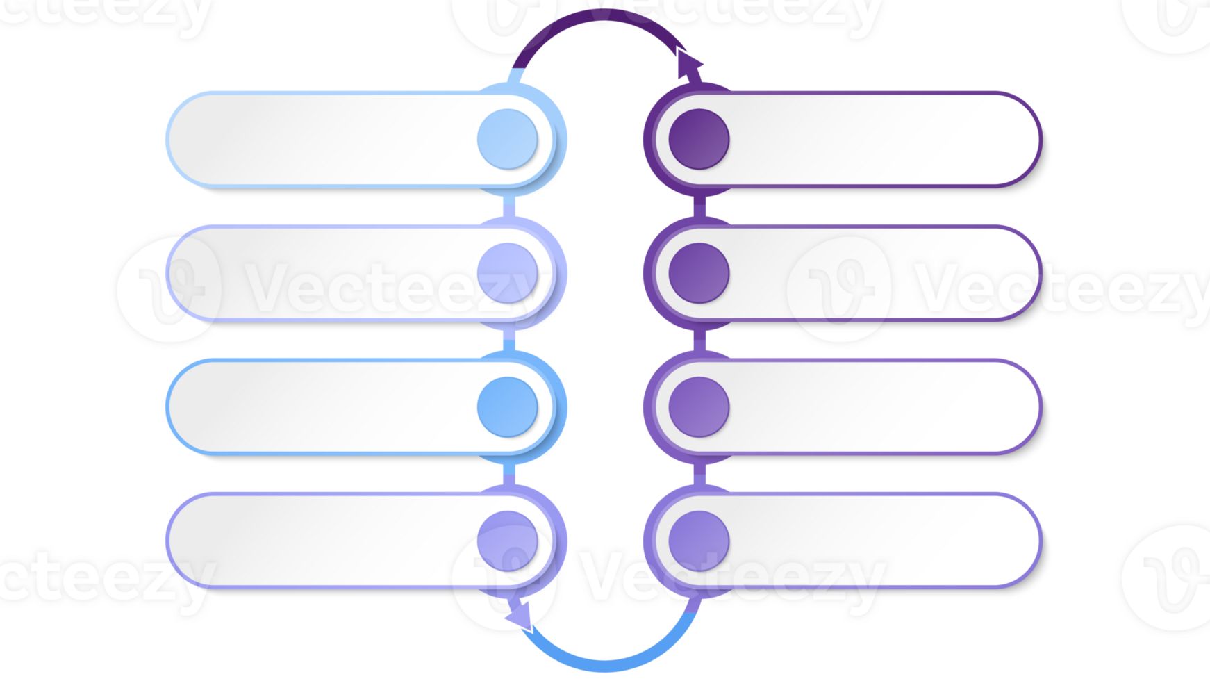 Blue tone circle infographic with 8 steps, process or options. Presentation slide template. png