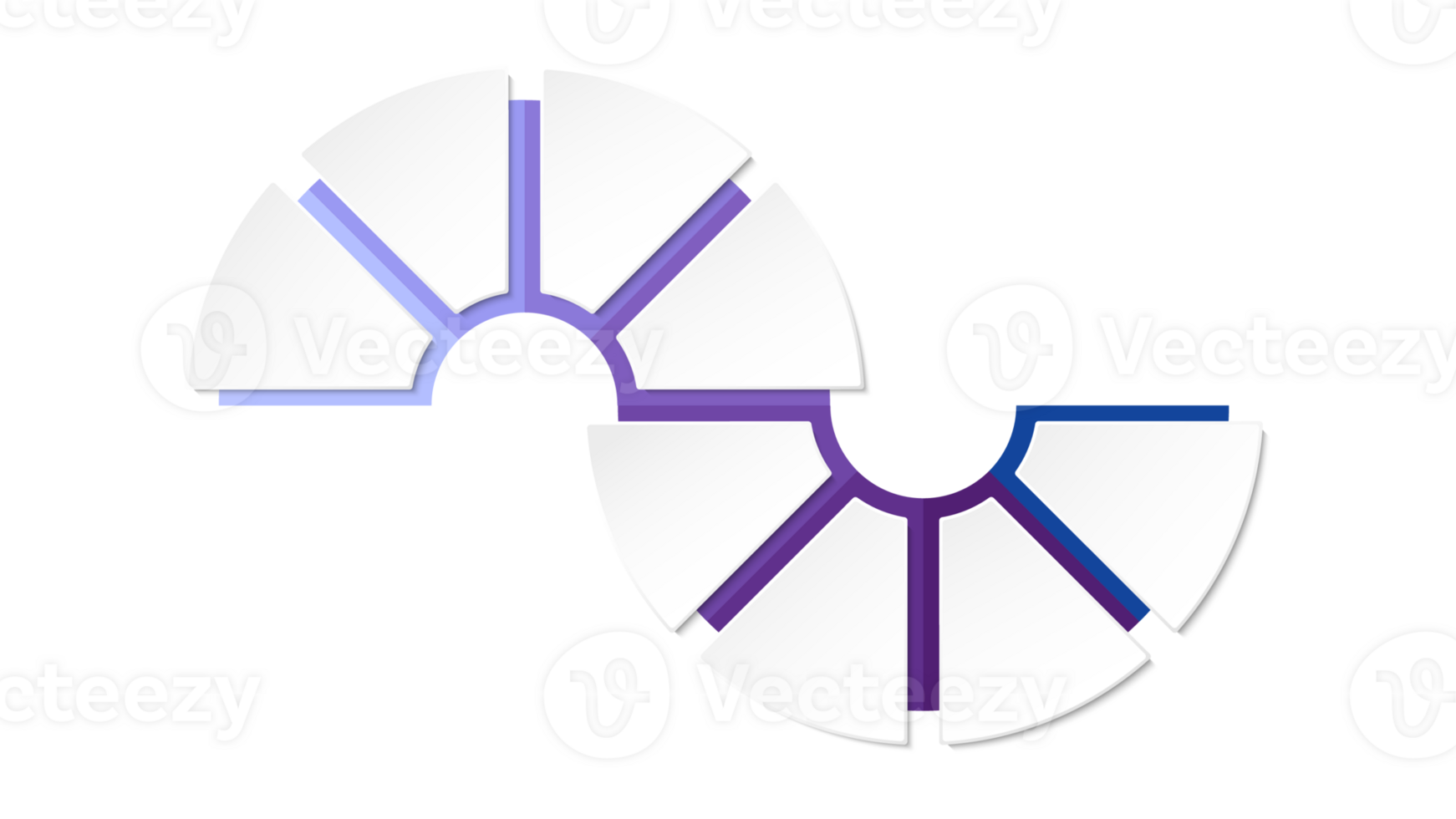 Blau Ton Kreis Infografik mit 8 Schritte, Prozess oder Optionen. Präsentation rutschen Vorlage. png