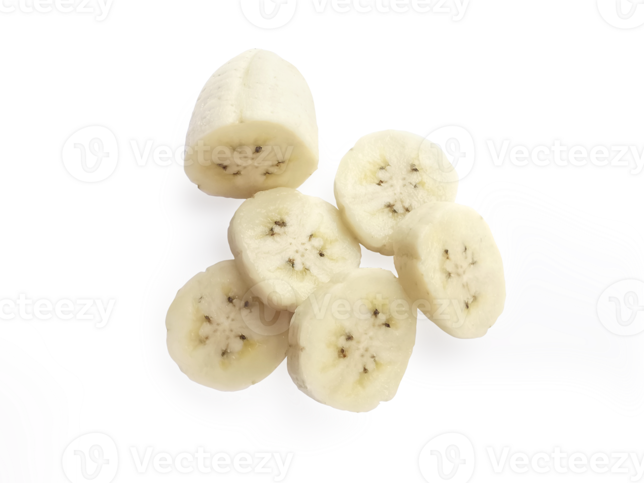 sliced peeled banana, transparent background png