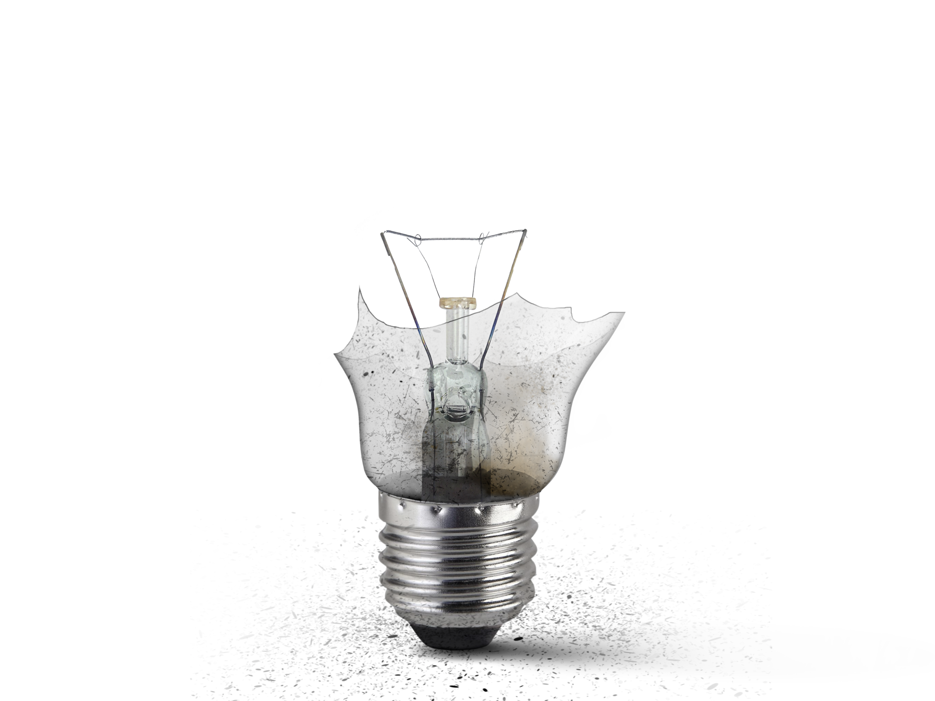 Broken old light bulb, transparent background 44249418 PNG
