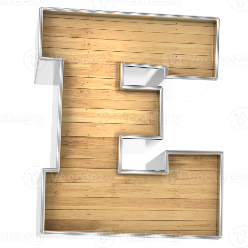 Wood Font E 3d render png