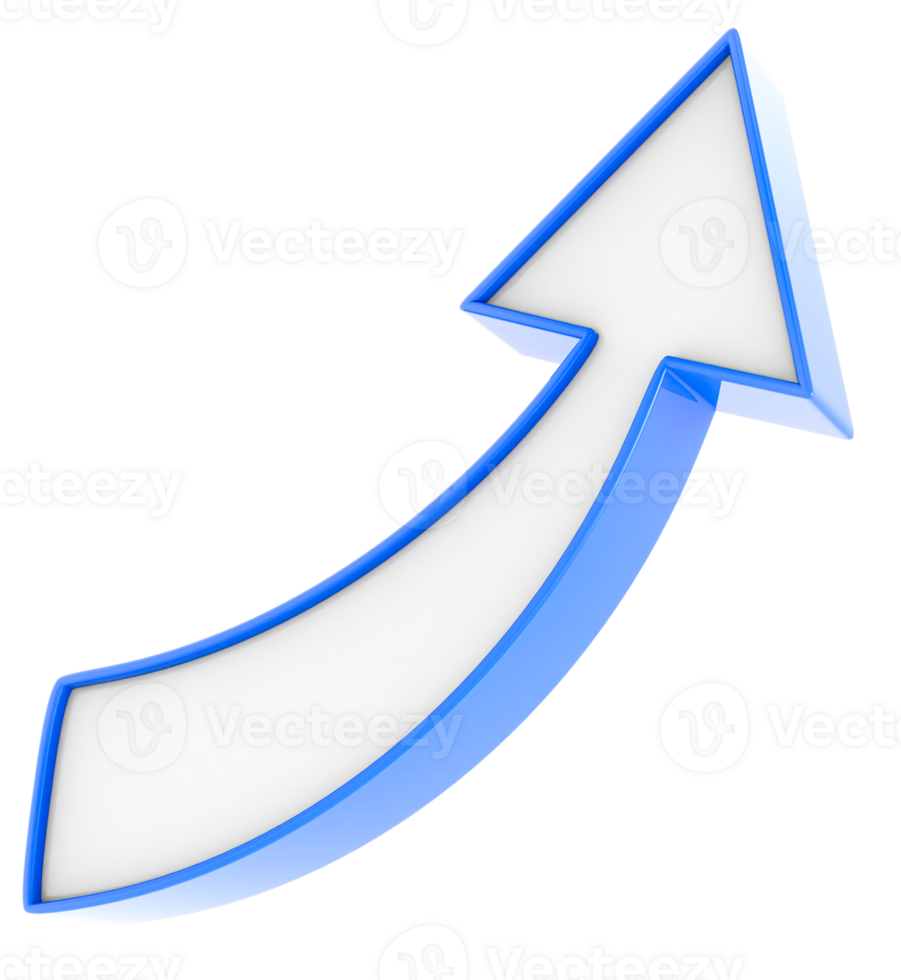 Flat design arrow 3D png