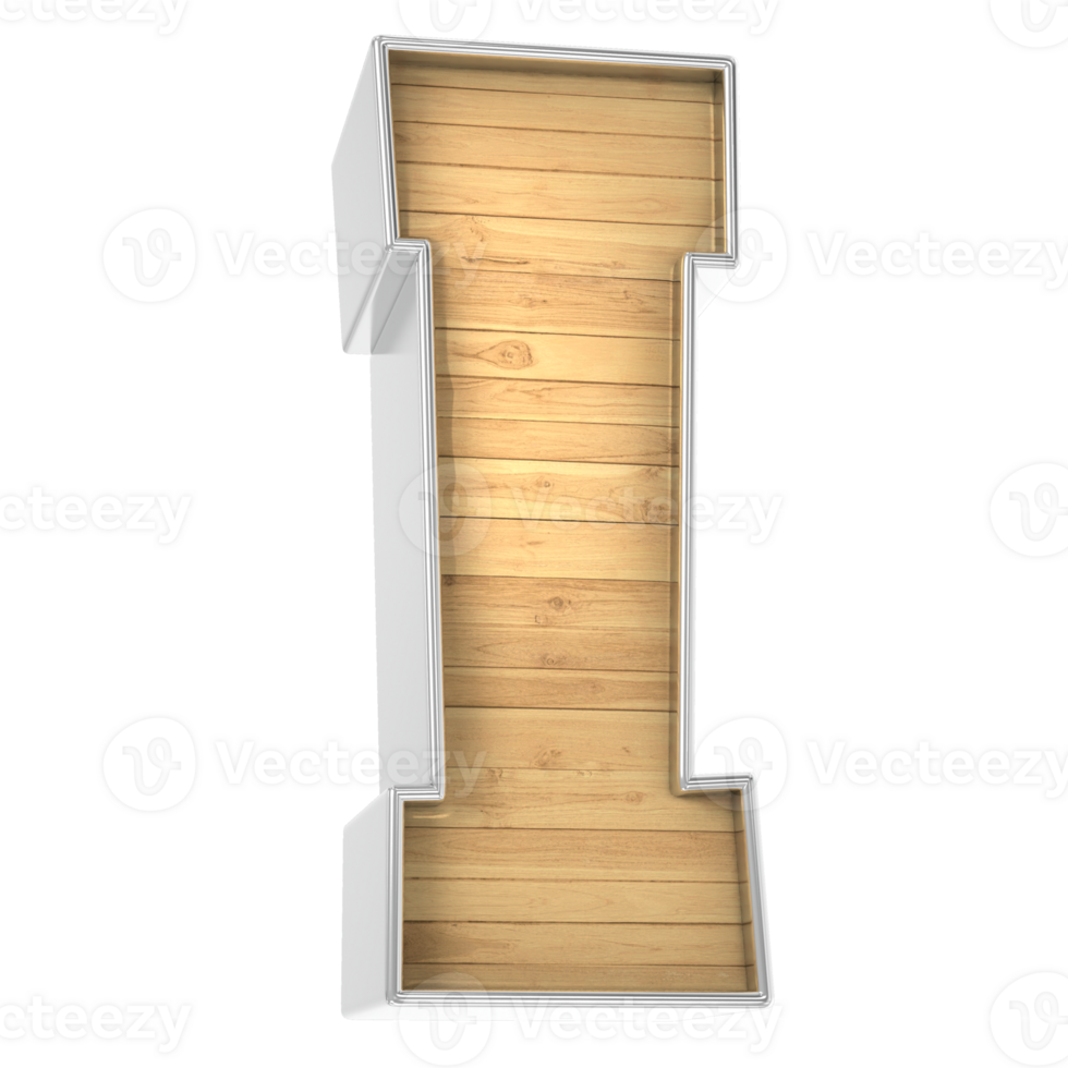 Wood Font I 3d render png