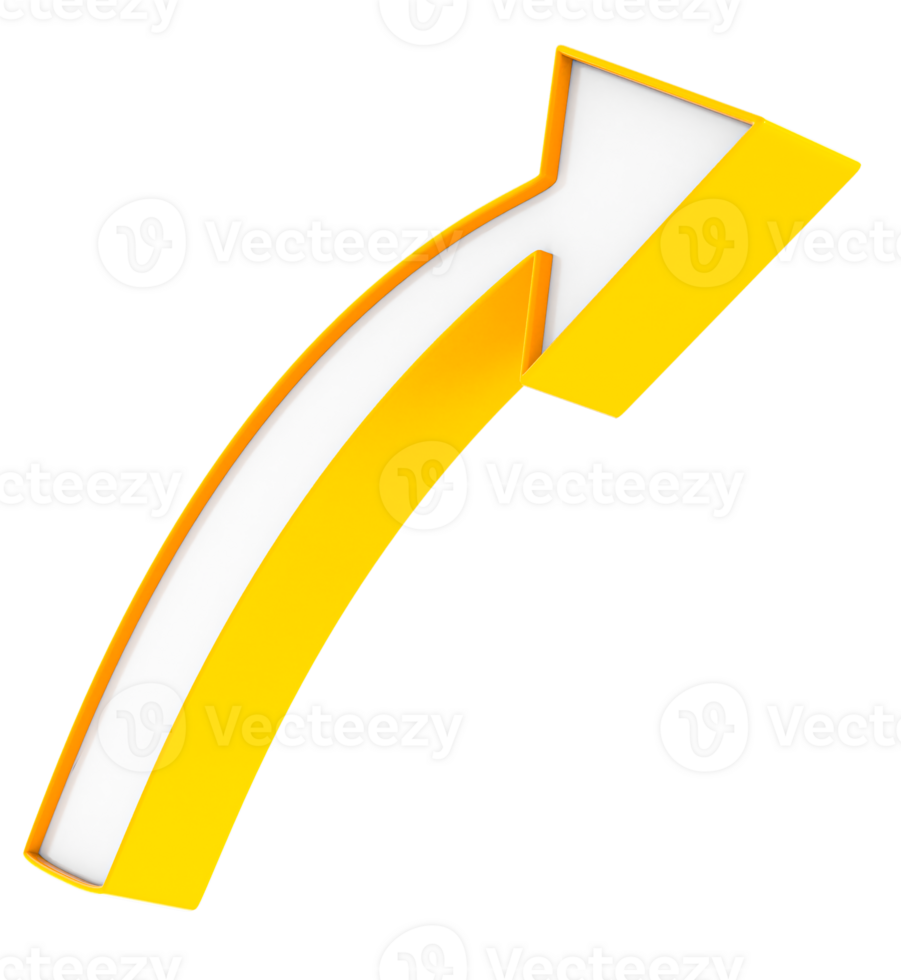 Flat design arrow 3D png