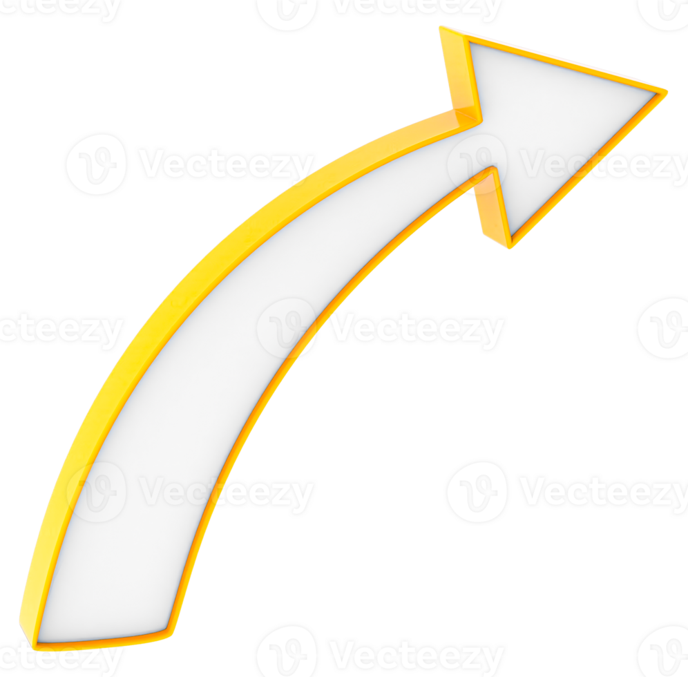 Flat design arrow 3D png