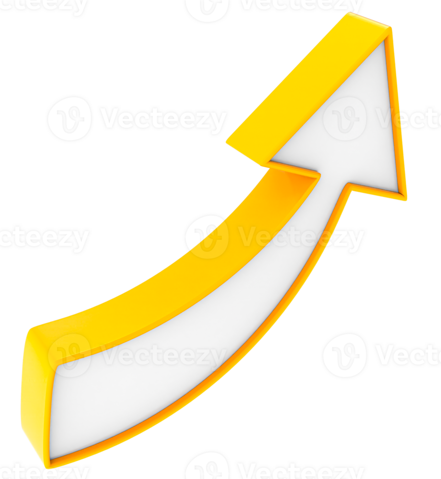 Flat design arrow 3D png