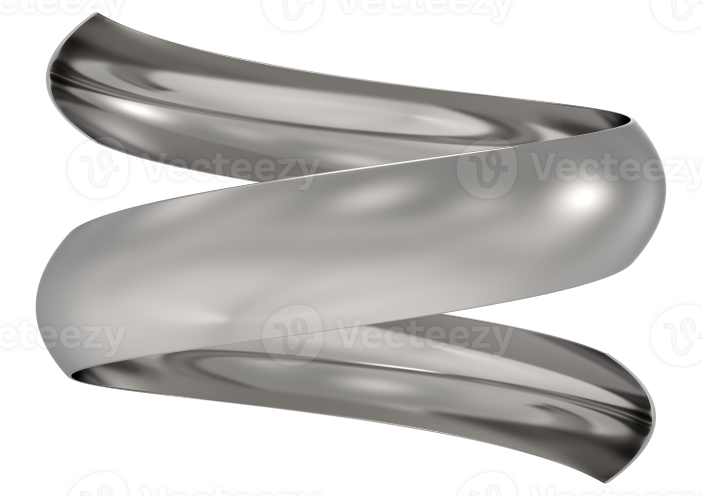 Silver ribbon banner 3d render 1 png