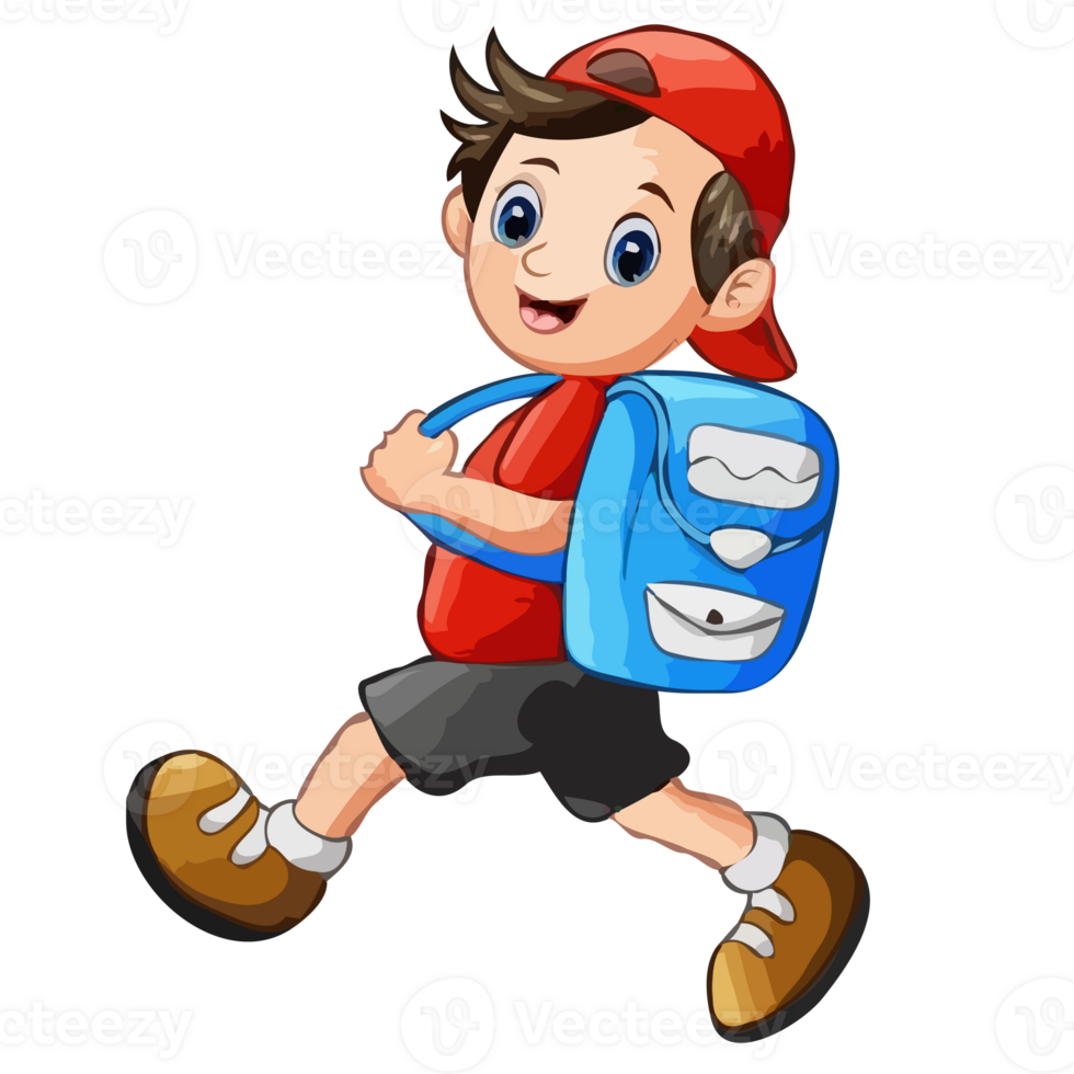 A kid with school bag png