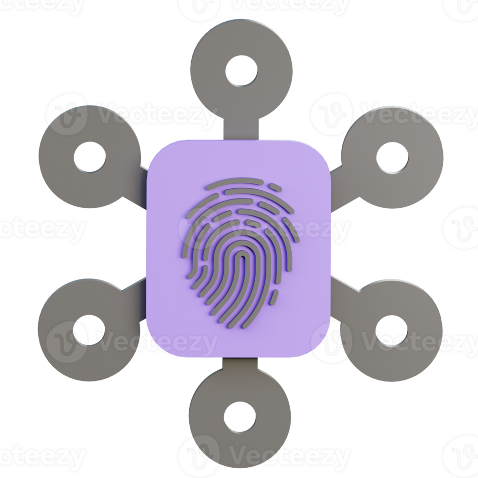 Finger Print 3D Icon Illustration for Web,App, etc png