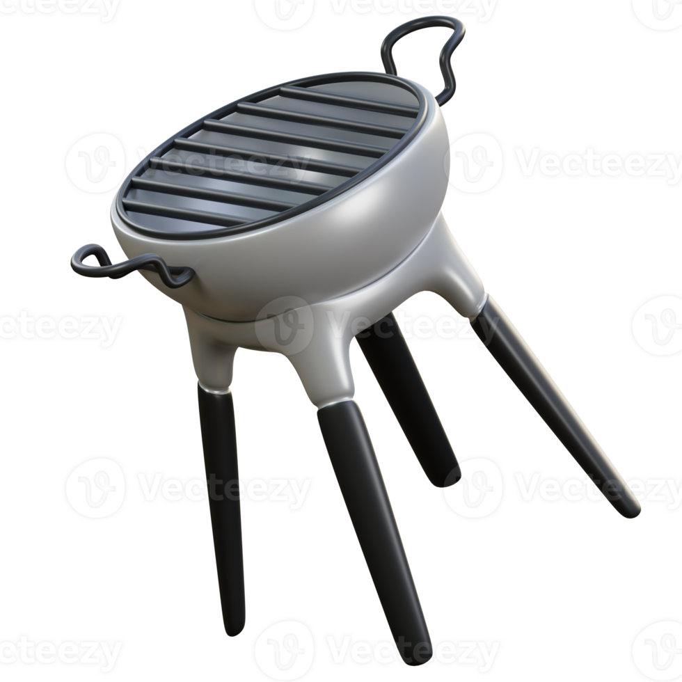 Charcoal Grill 3D Icon Illustration for Web,App, etc png