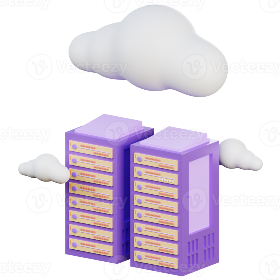 Cloud Server 3D Icon Illustration for Web,App, etc png