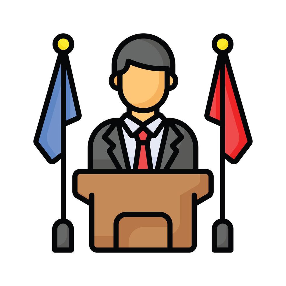 Visually appealing icon of prime minister in trendy style, ready for premium use vector