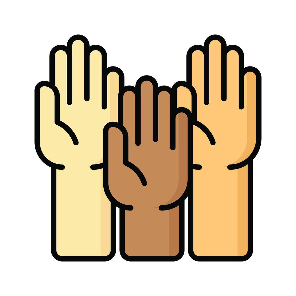 No racism, raise hands design, ready to use icon vector