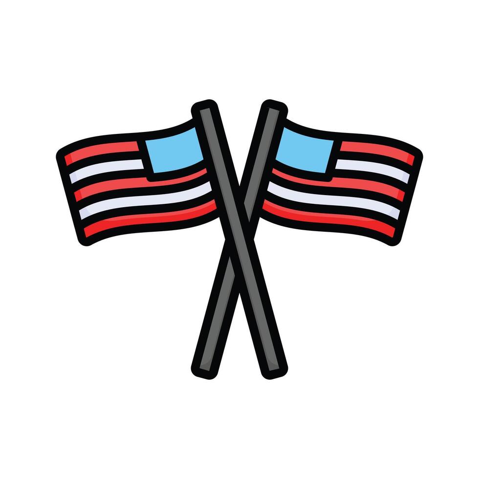 Get this beautifully designed icon of usa flag in trendy style vector