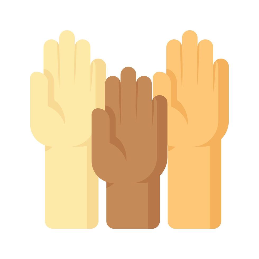 No racism, raise hands design, ready to use icon vector
