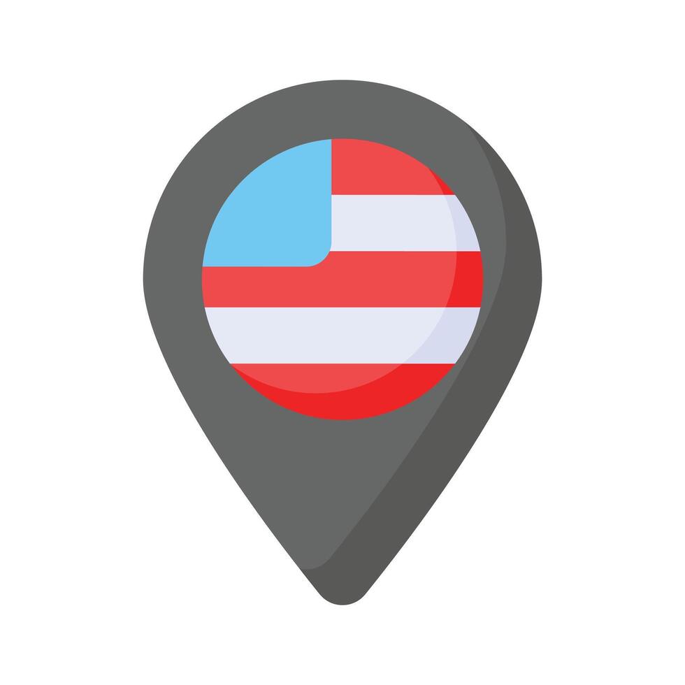 Usa flag inside location pin denoting, usa location design vector