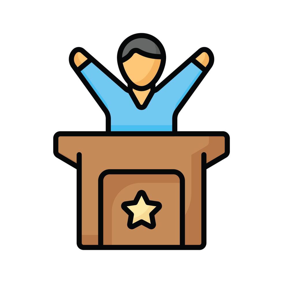 Orator, public speech icon in modern design style vector