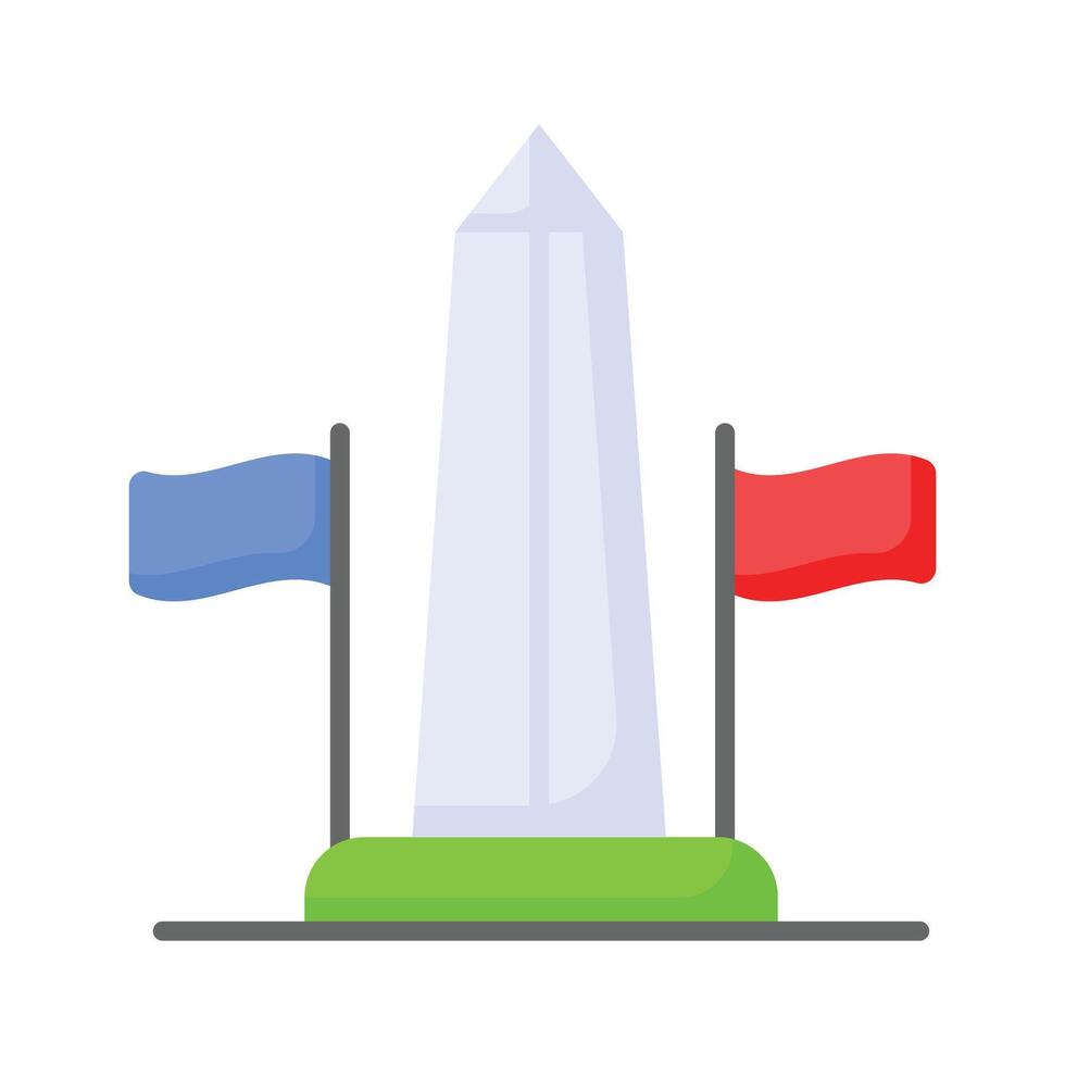 Well designed flat style icon of washington monument, united states landmark vector