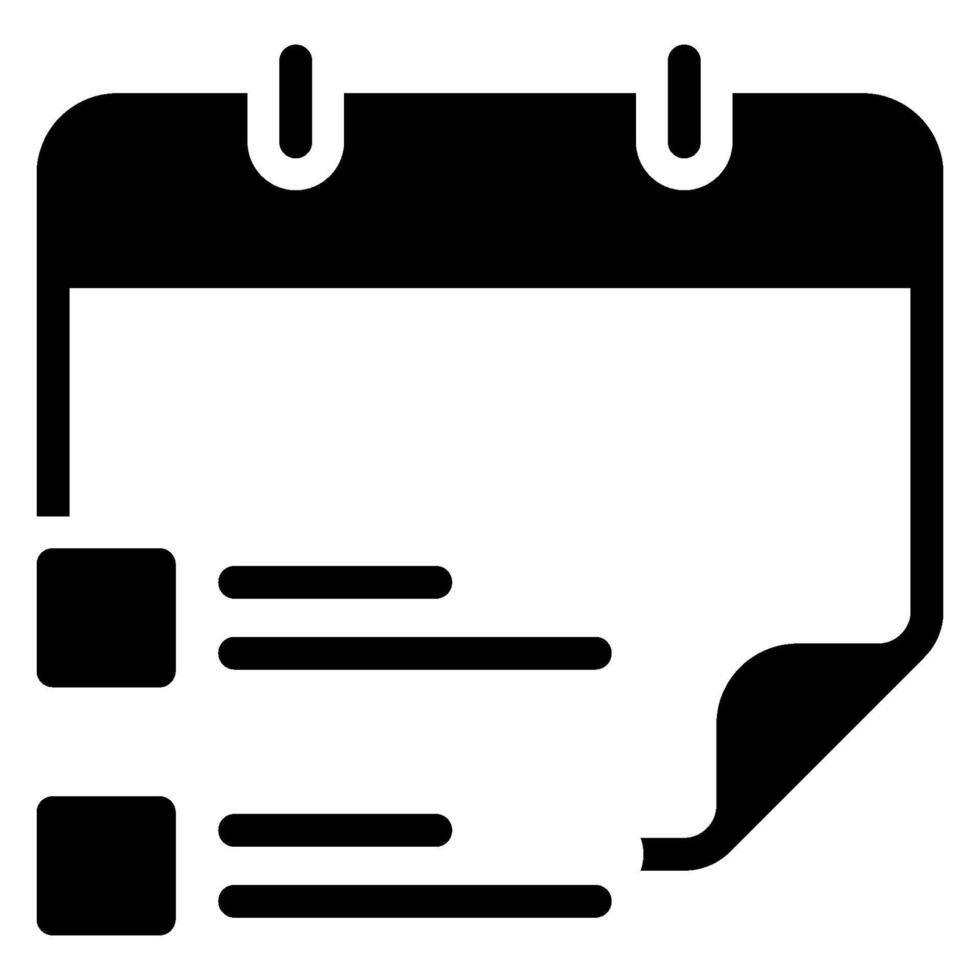 calendar glyph icon vector
