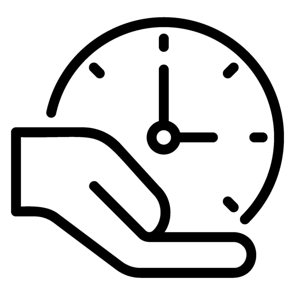 time management line icon vector