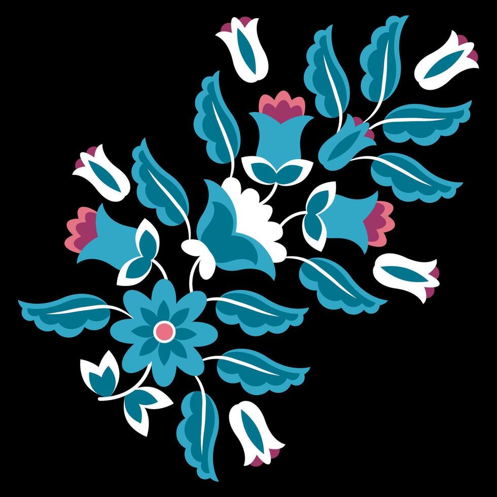 Composition of flowers Mexican ethnic embroidery vector