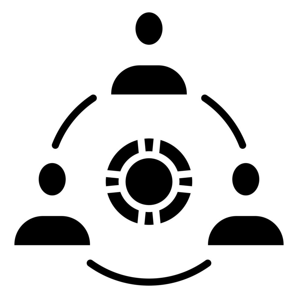 Collaborative Help icon line illustration vector