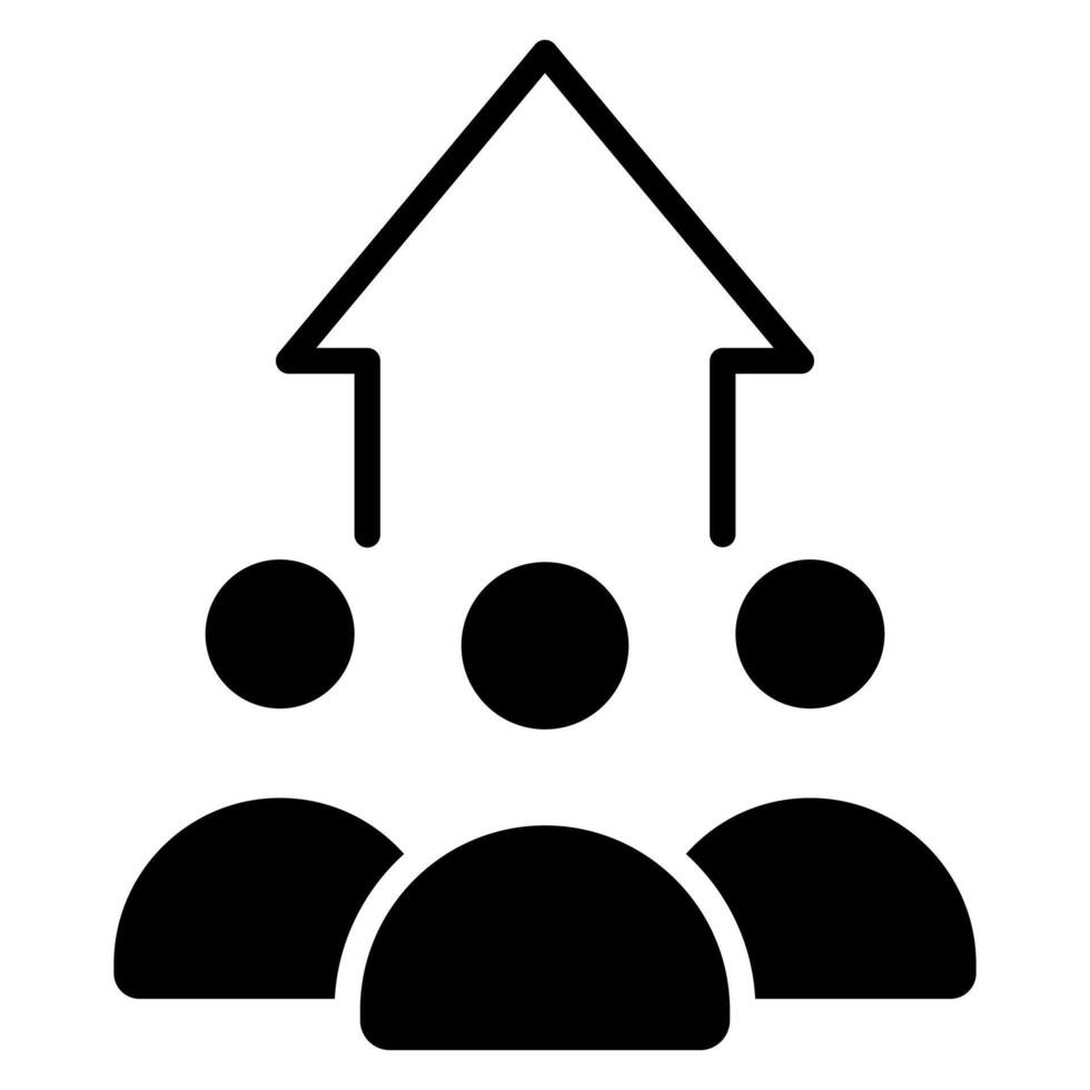 Team Growth icon line illustration vector