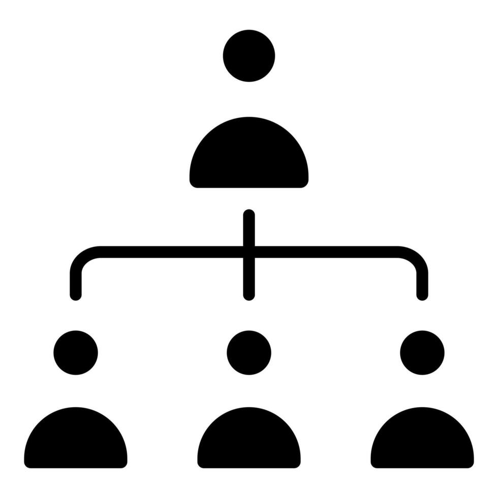 Support Team Structure icon line illustration vector