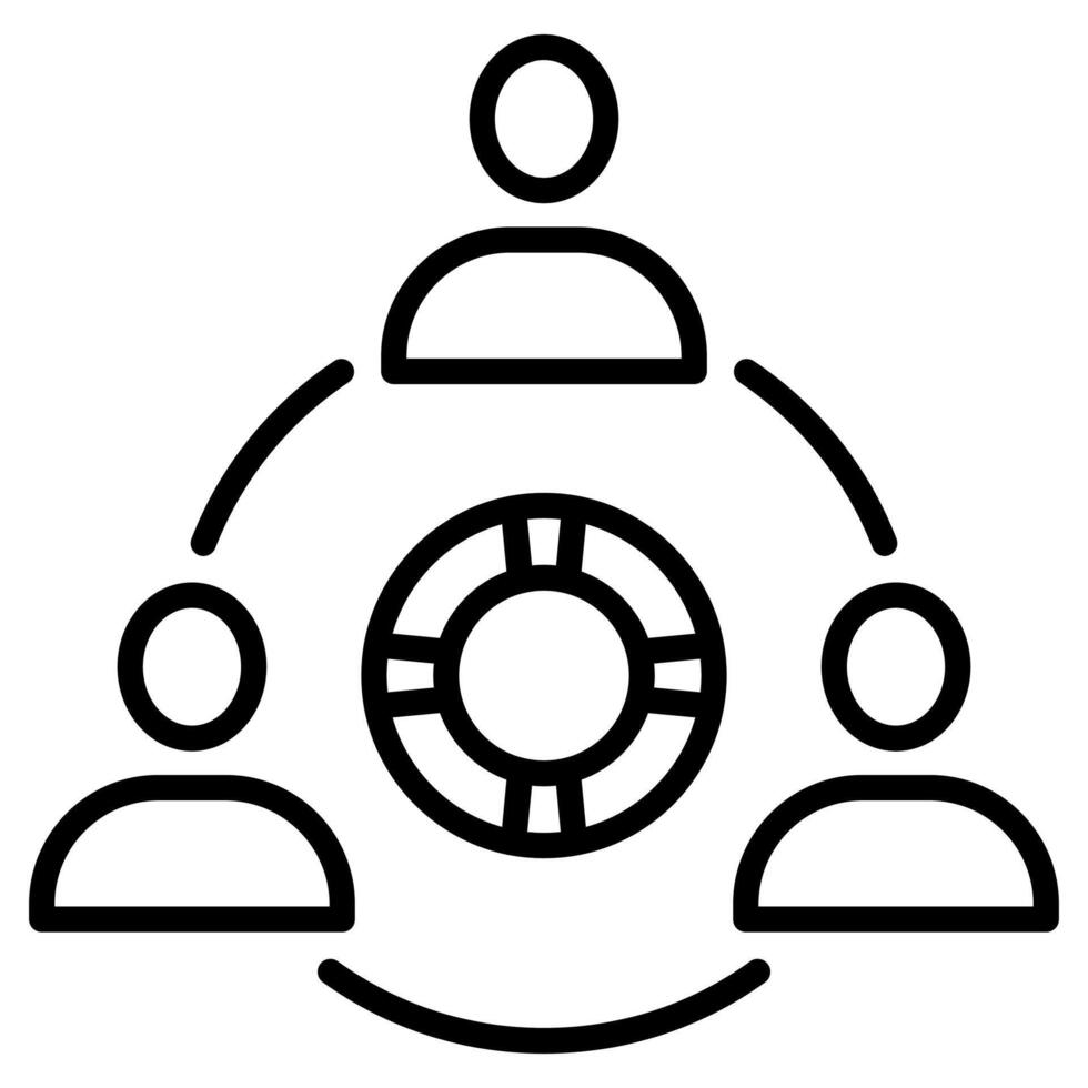 Collaborative Help icon line illustration vector