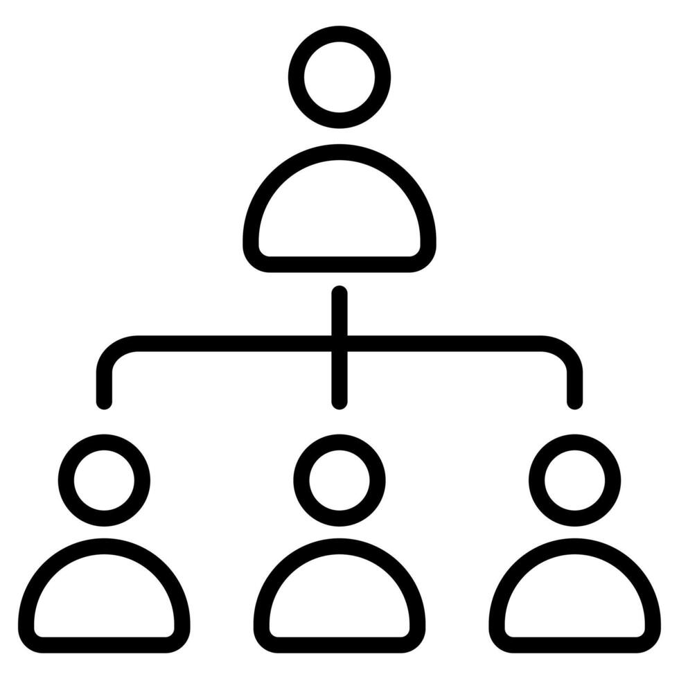 Support Team Structure icon line illustration vector