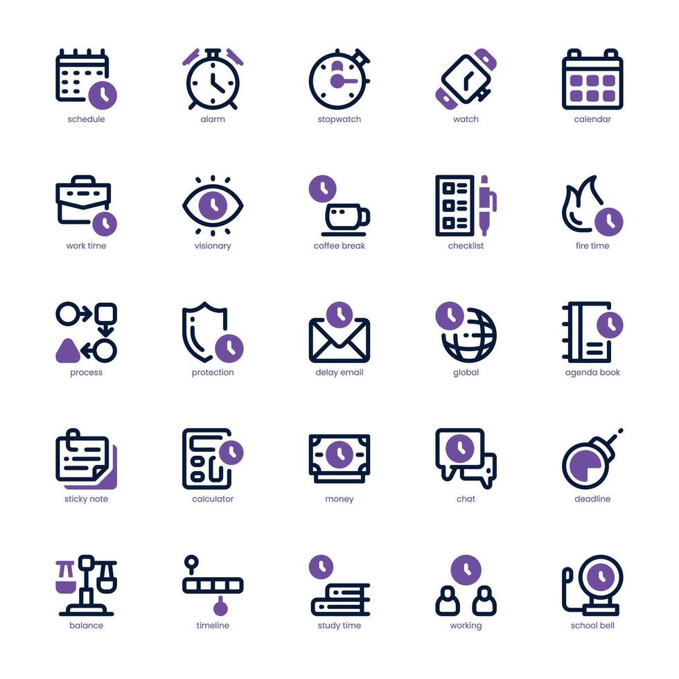 Schedule and Plan icon pack for your website, mobile, presentation, and logo design. Schedule and Plan icon dual tone design. graphics illustration and editable stroke. vector