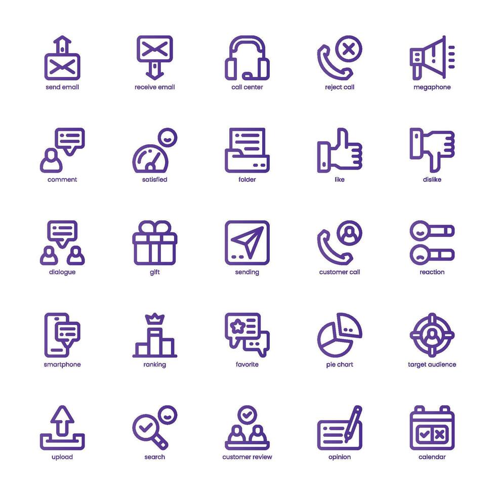 Survey and Feedback icon pack for your website, mobile, presentation, and logo design. Survey and Feedback icon basic line gradient design. graphics illustration and editable stroke. vector