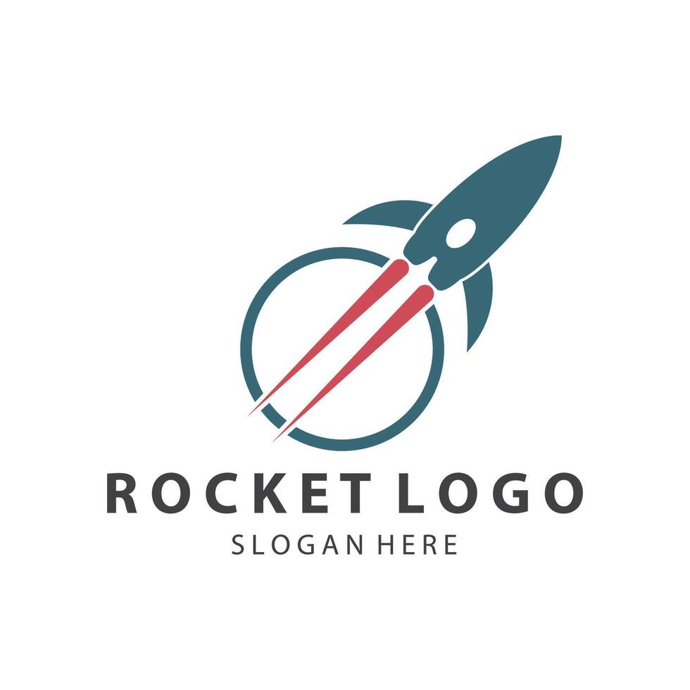 Creative and modern rocket logo starship launch template design vector