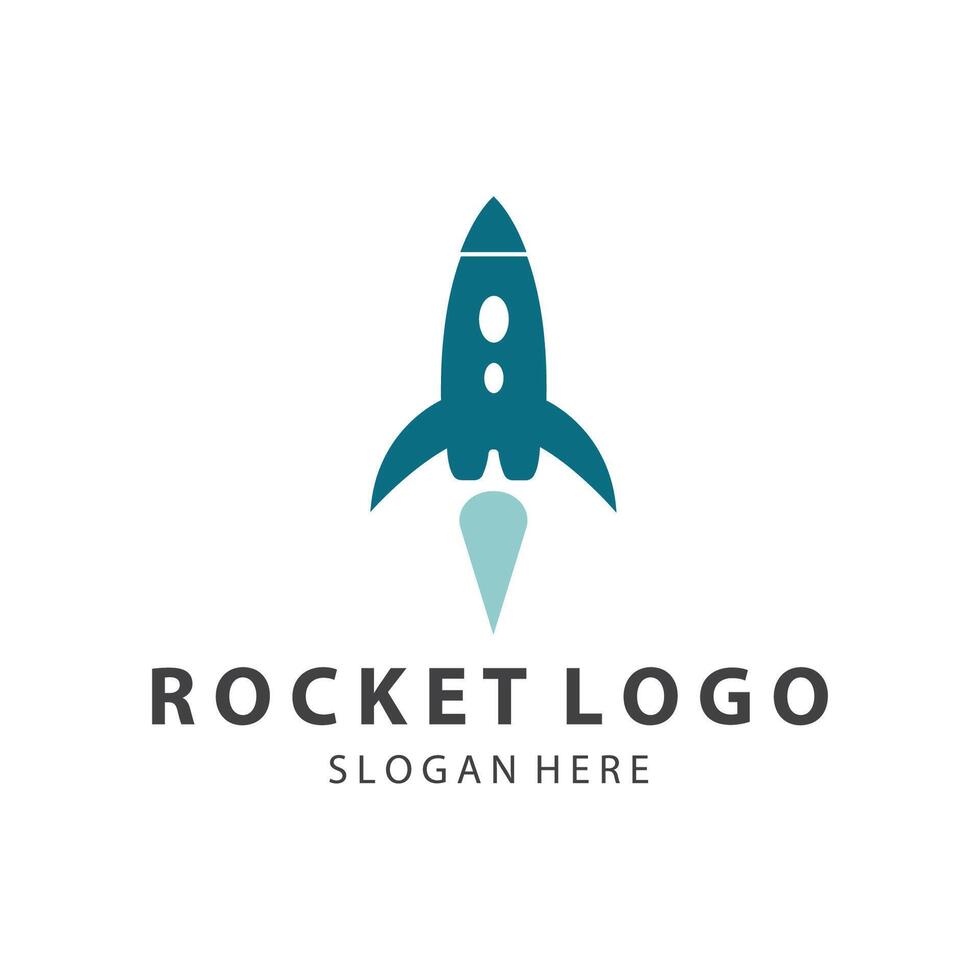 Creative and modern rocket logo starship launch template design vector